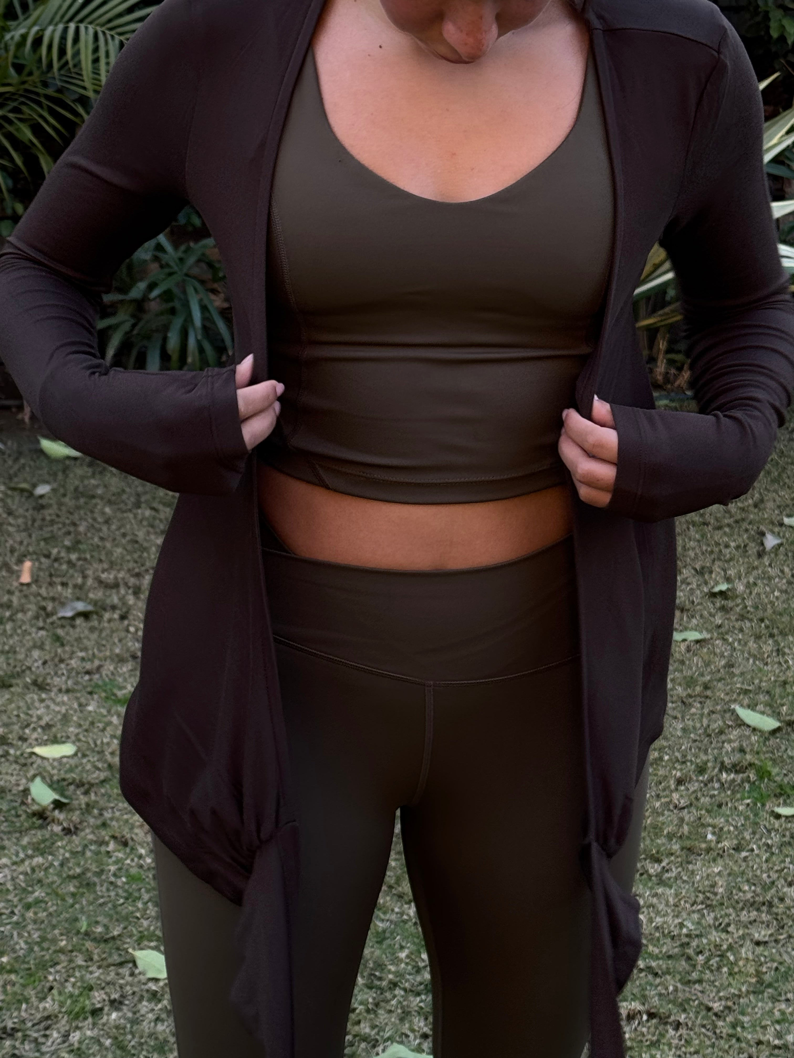 Wrap brown top