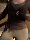 Wrap brown top